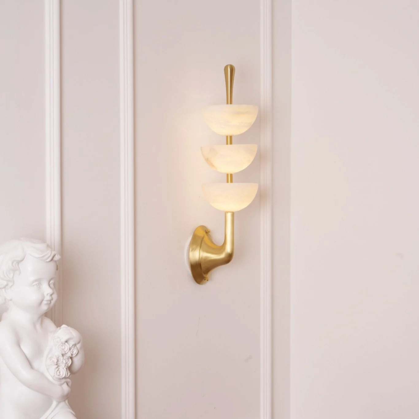 Triple Alabaster Wall Sconce - Image 17