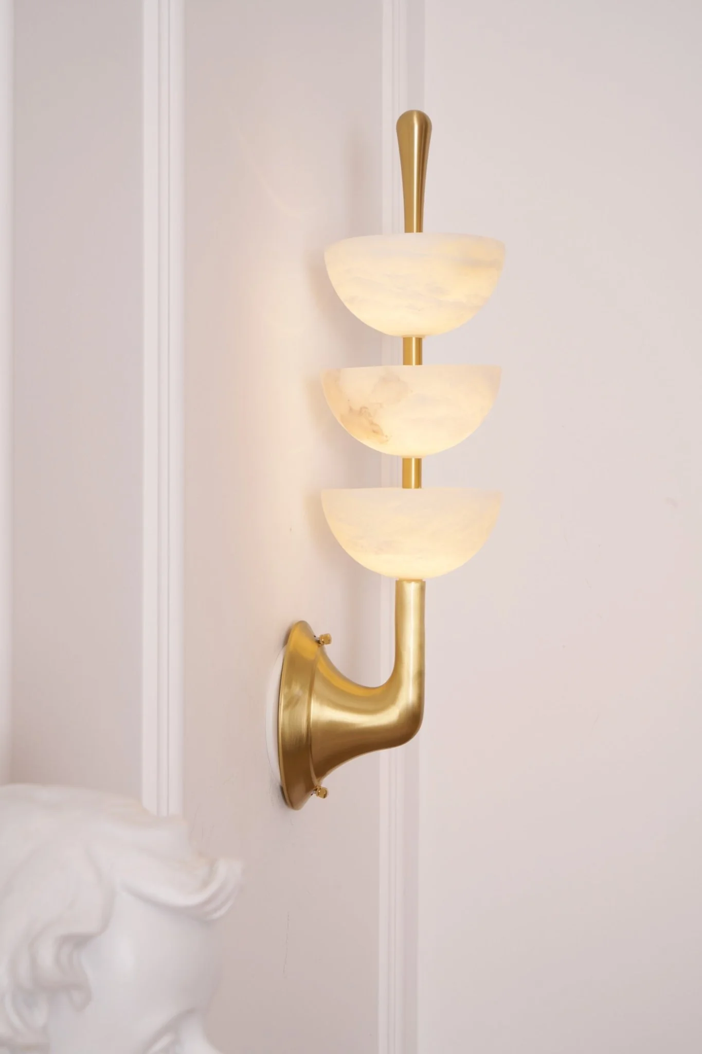 Triple Alabaster Wall Sconce - Image 18