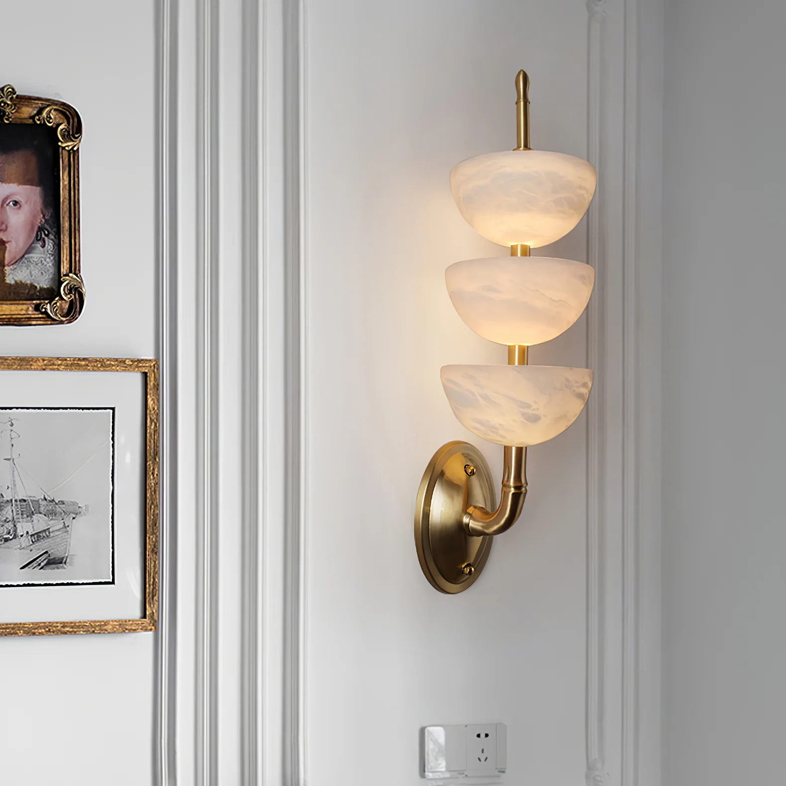 Triple Alabaster Wall Sconce - Image 27
