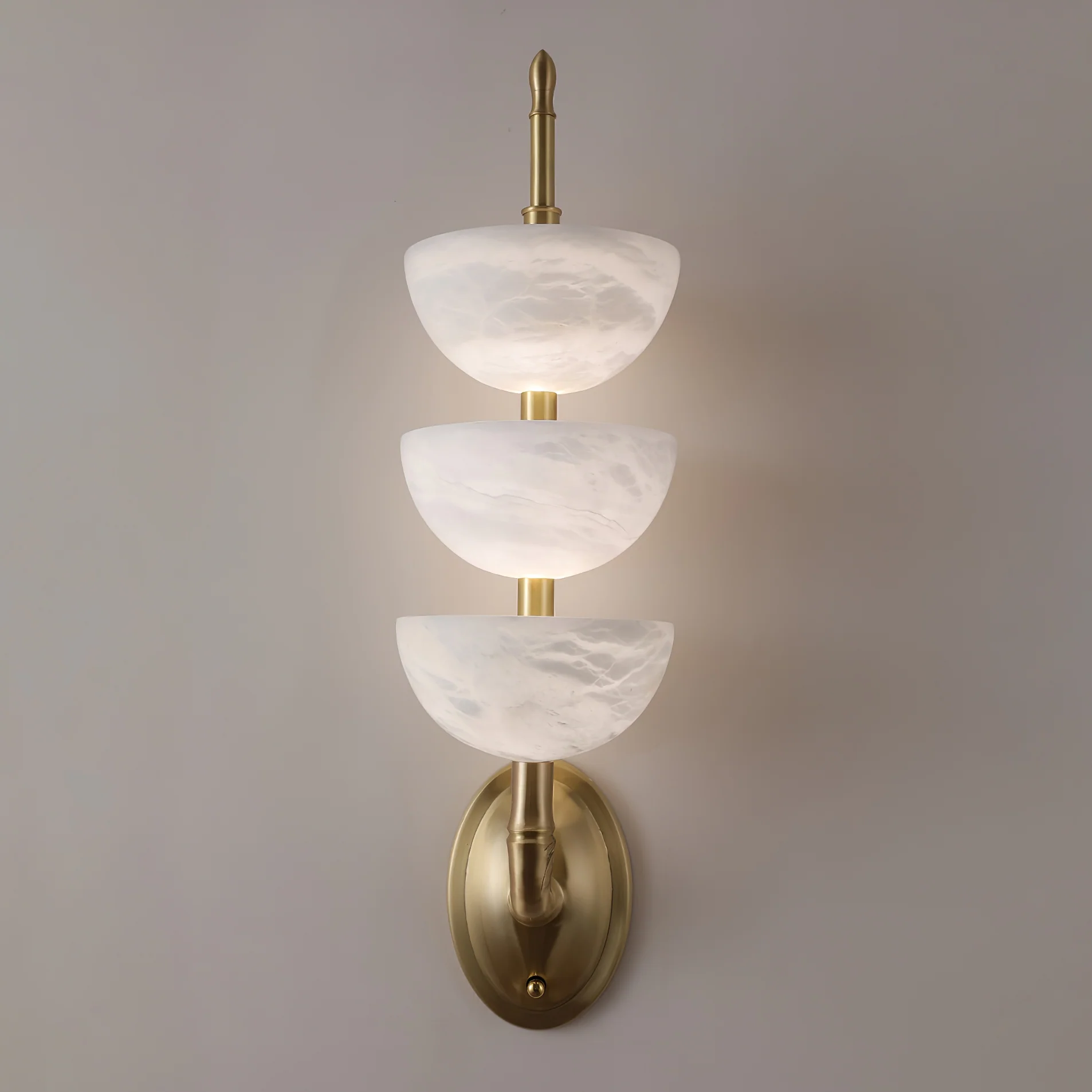 Triple Alabaster Wall Sconce - Image 28