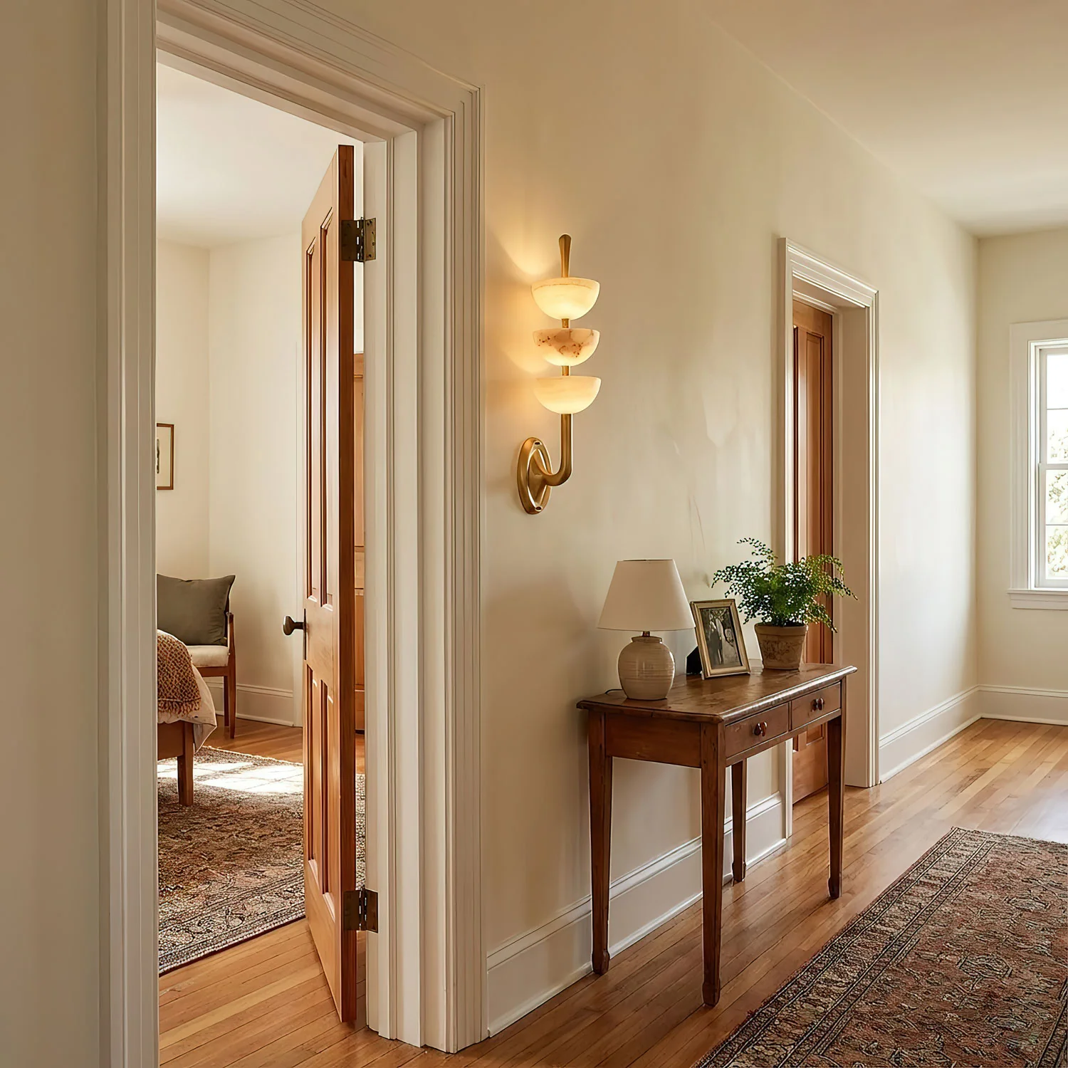 Triple Alabaster Wall Sconce - Image 4