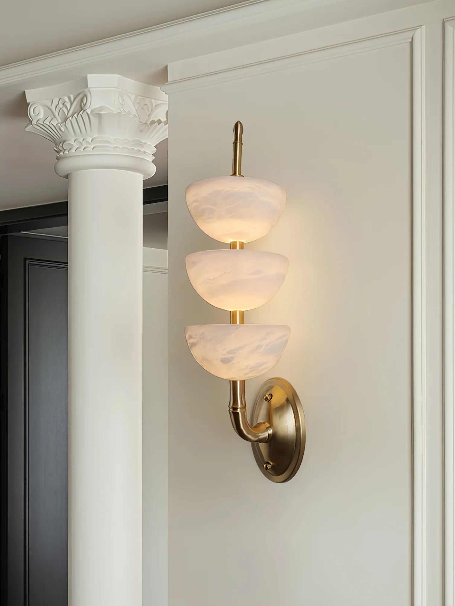 Triple Alabaster Wall Sconce - Image 49
