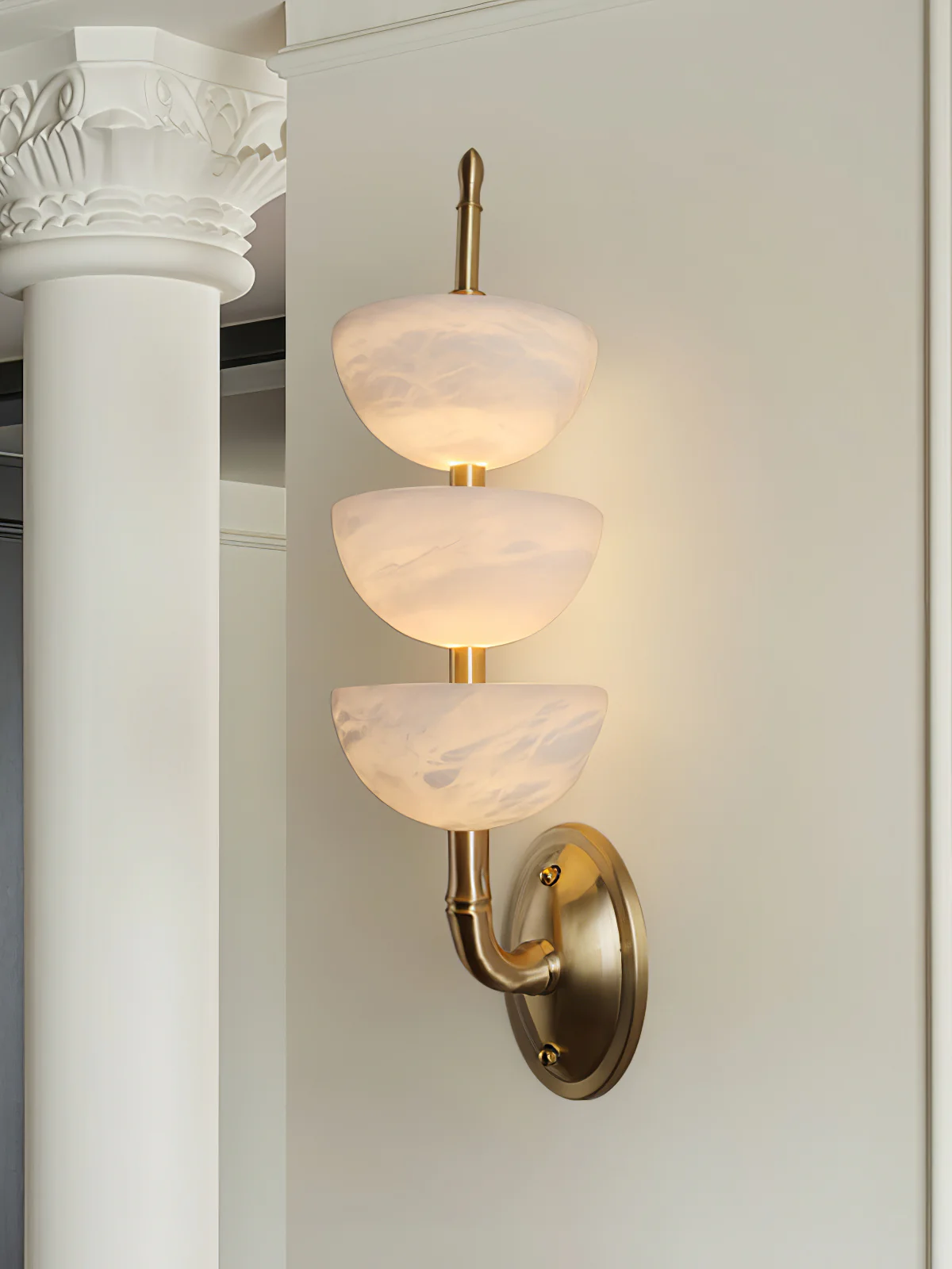 Triple Alabaster Wall Sconce - Image 51