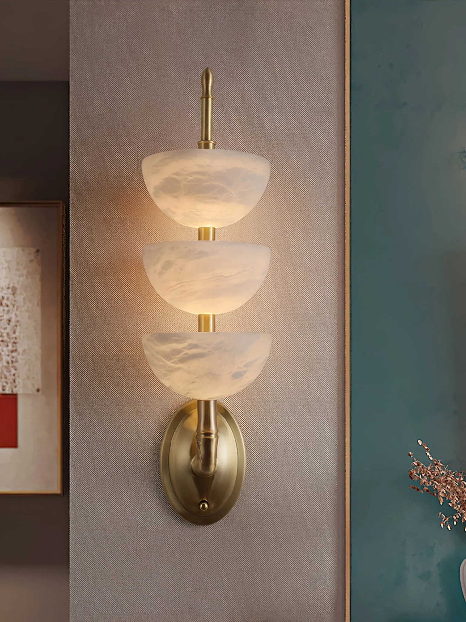 Triple Alabaster Wall Sconce - Image 53