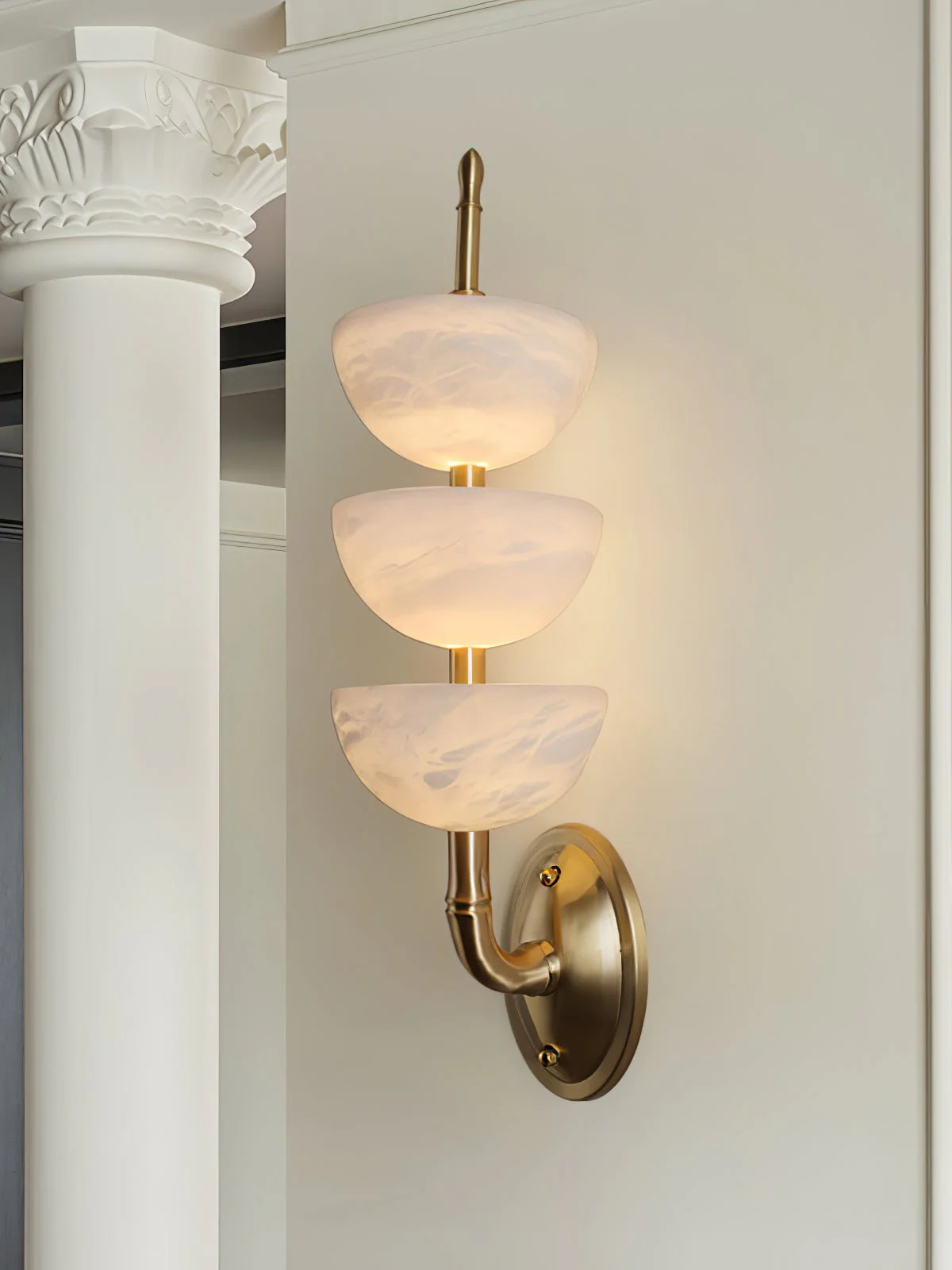 Triple Alabaster Wall Sconce - Image 57