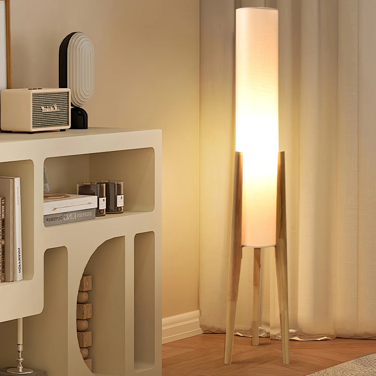 Tripod Walnut Floor Lamp - Image 12
