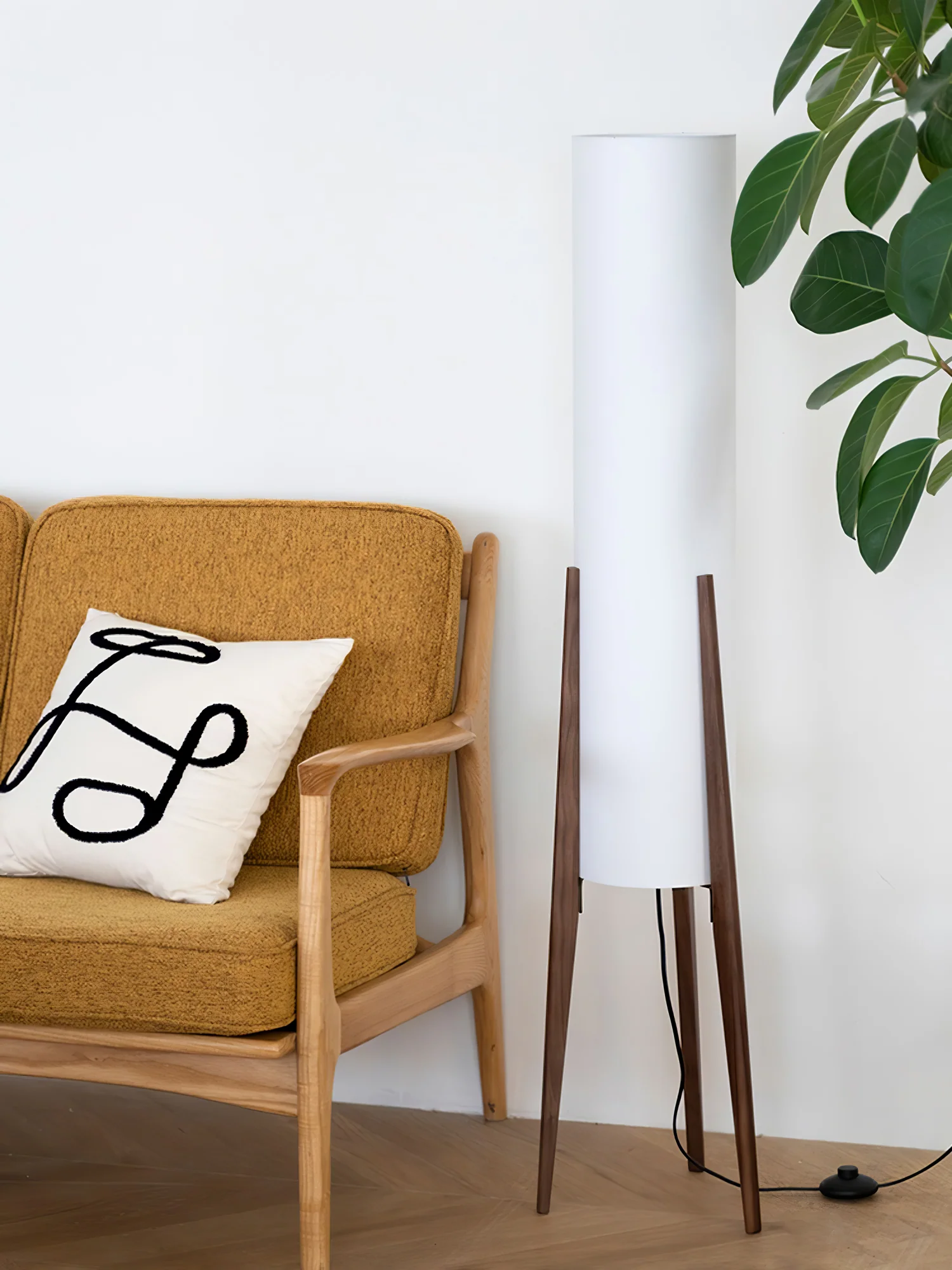 Tripod Walnut Floor Lamp - Image 15