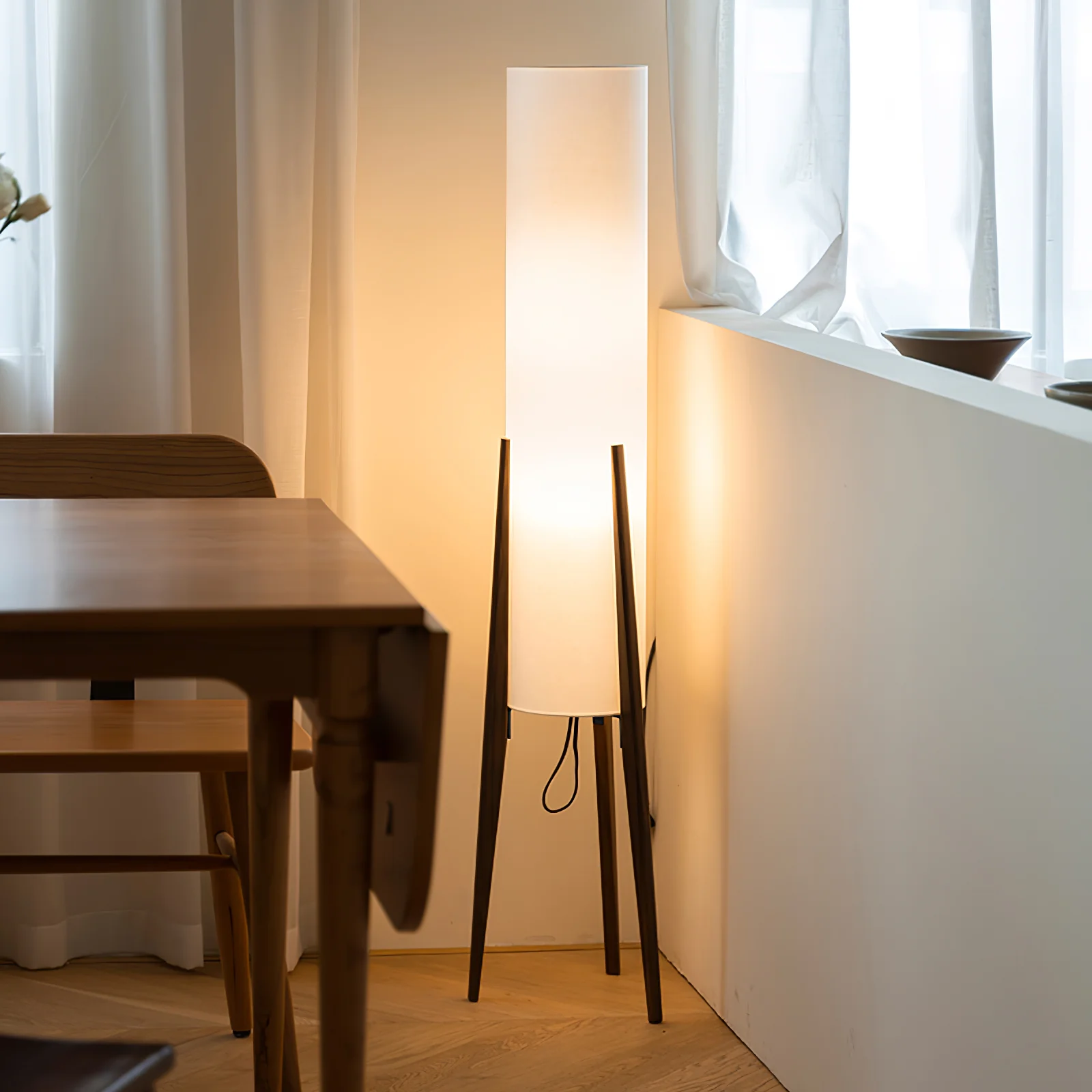 Tripod Walnut Floor Lamp - Image 2