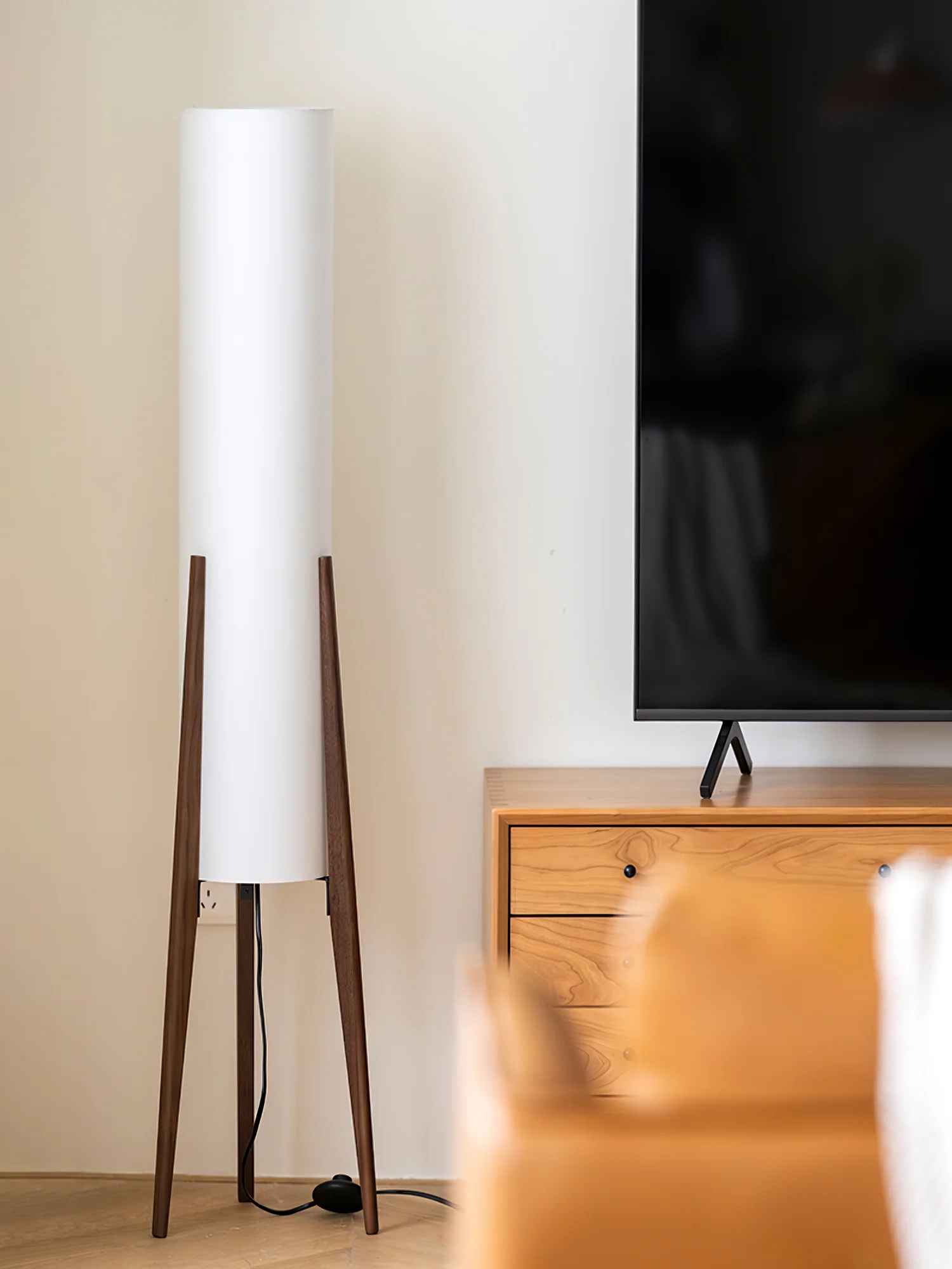 Tripod Walnut Floor Lamp - Image 3