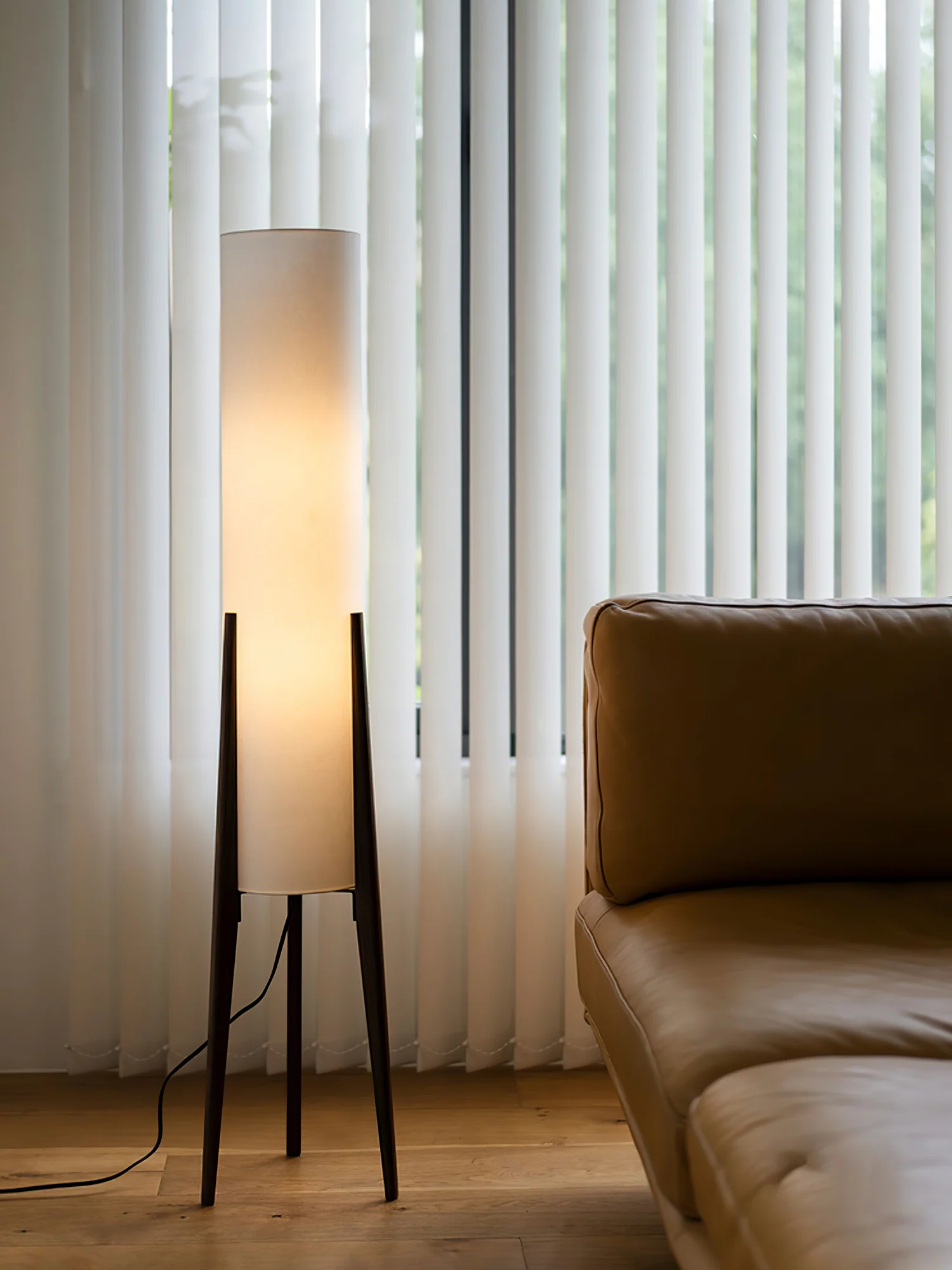 Tripod Walnut Floor Lamp - Image 8