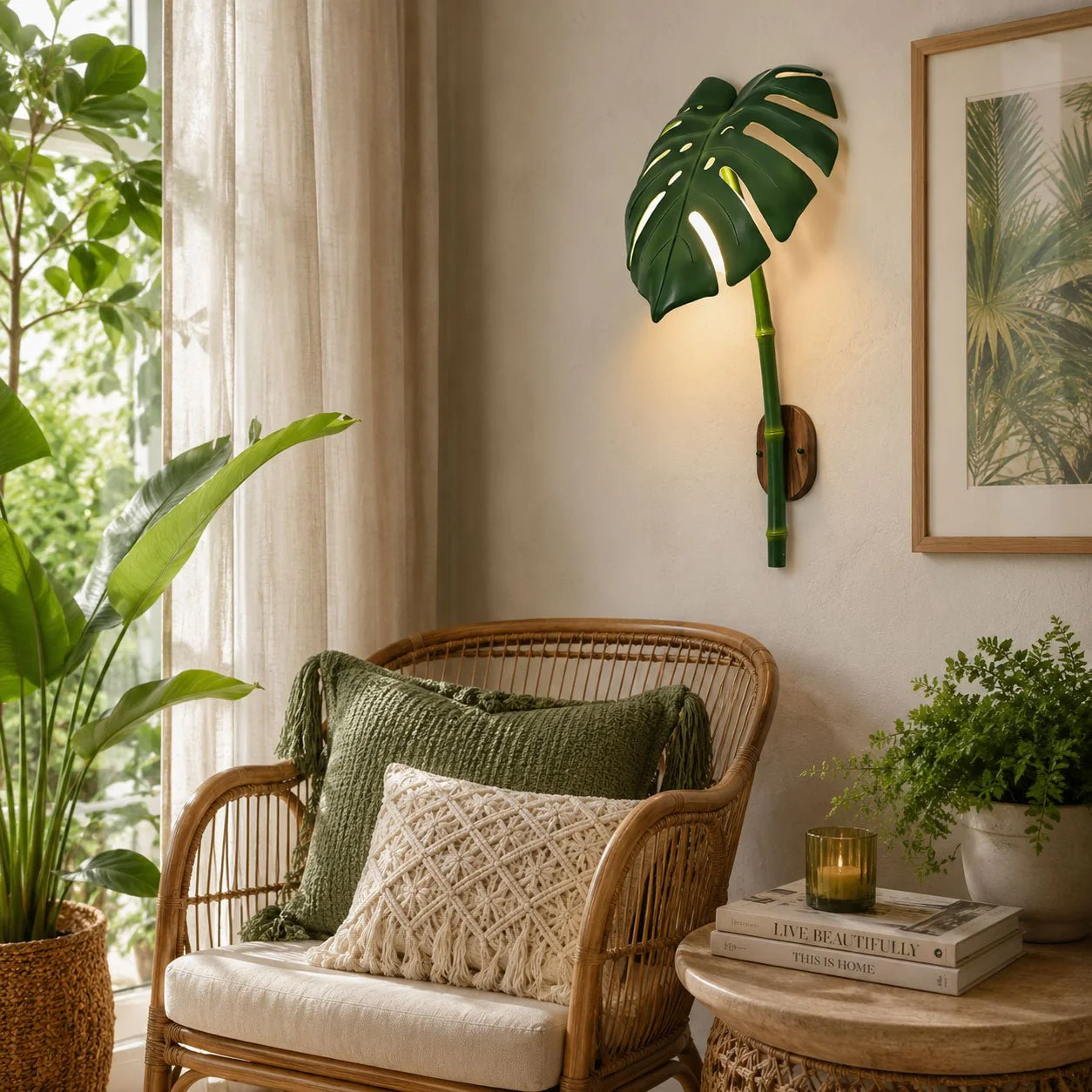 Tropical Monstera Leaf Wall Light - Image 11