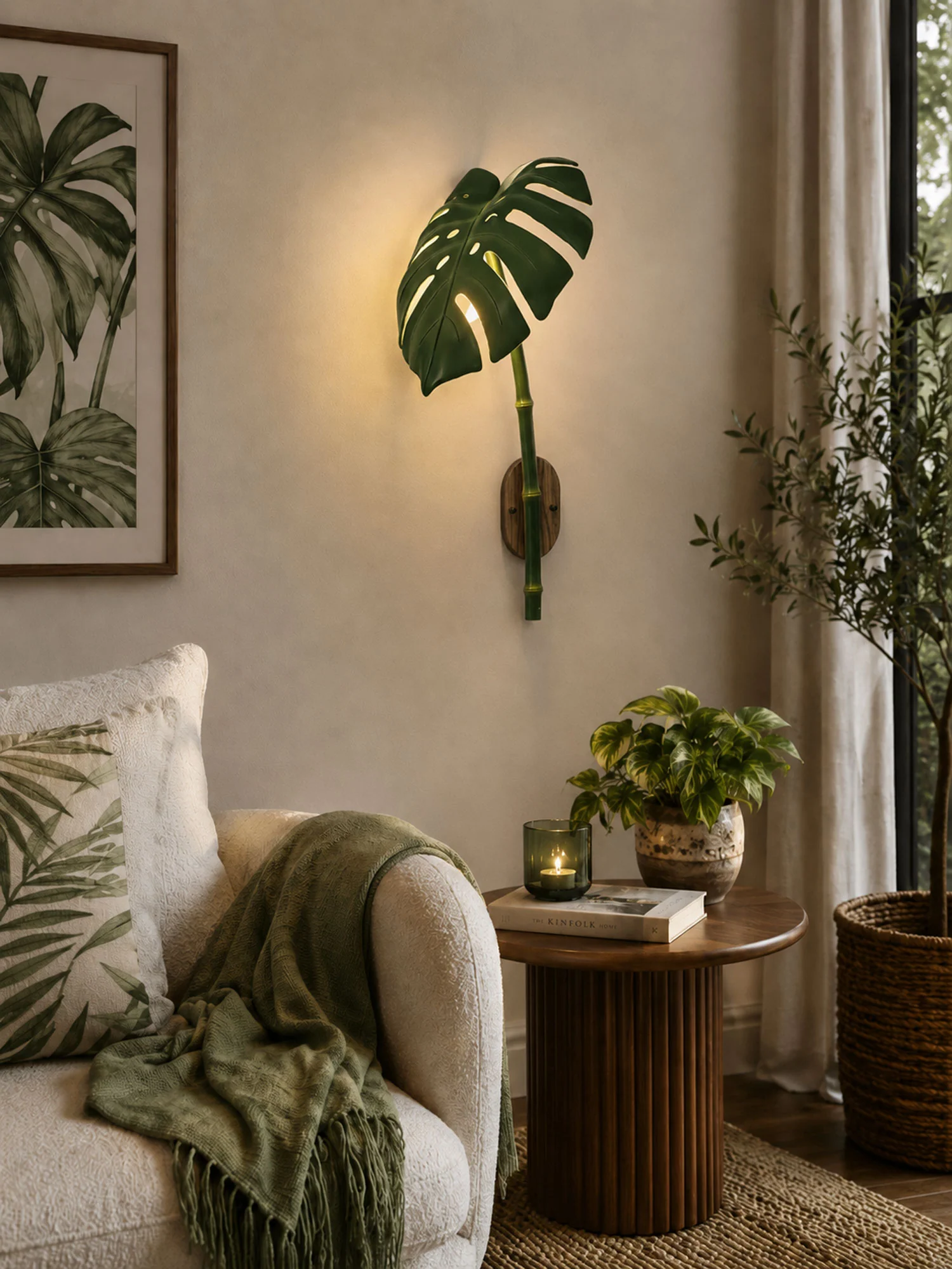 Tropical Monstera Leaf Wall Light - Image 12