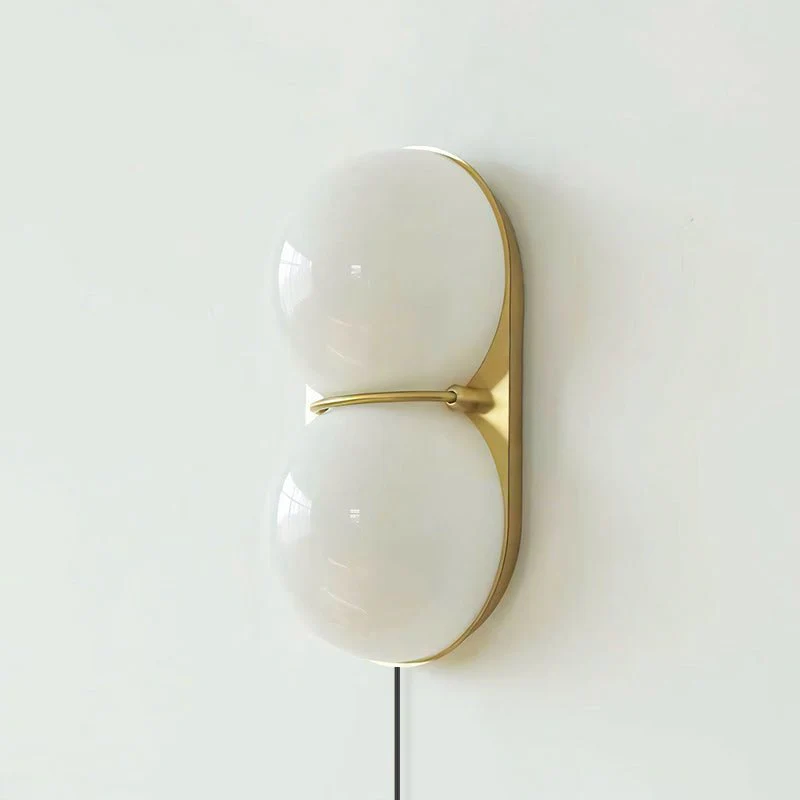 Two Globe Glass Plug-in Wall Sconce - Image 6