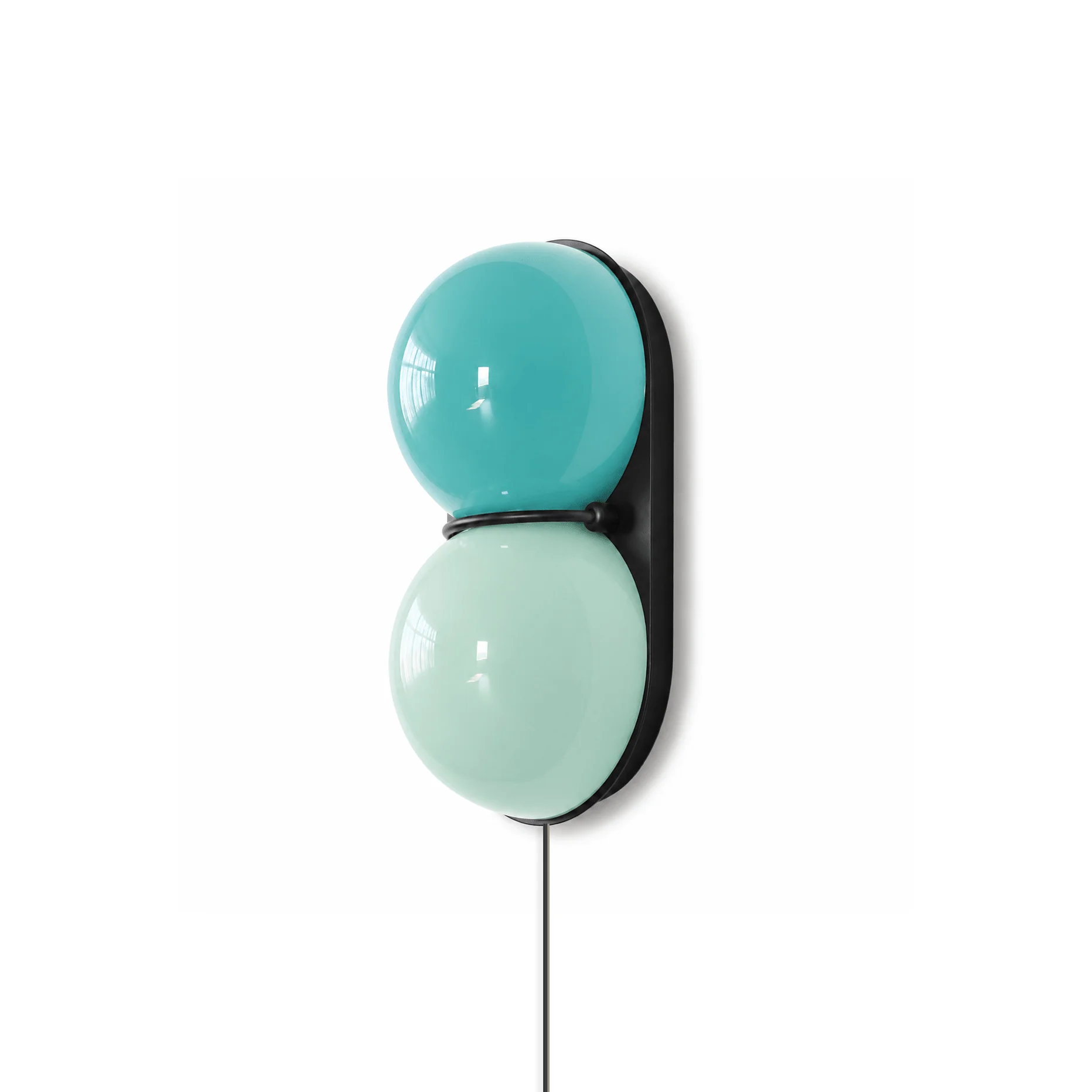 Two Globe Glass Plug-in Wall Sconce - Image 8