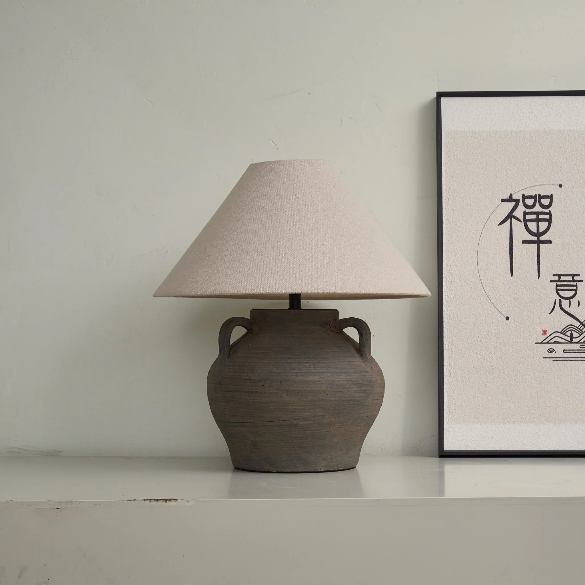 Two Handled Ceramic Jar Table Lamp - Image 12