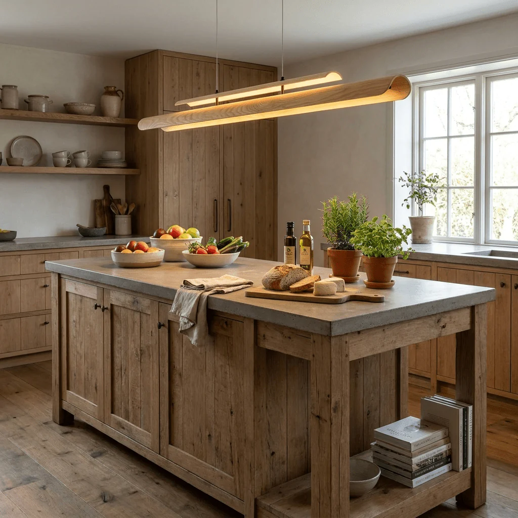 Two Tier Wood Linear Pendant Light - Image 12