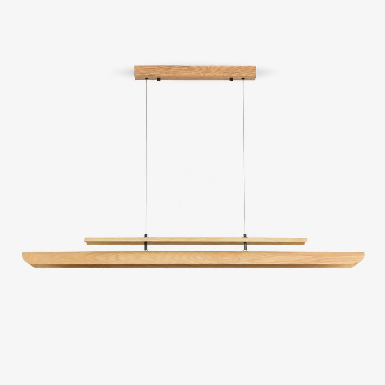Two Tier Wood Linear Pendant Light - Image 7