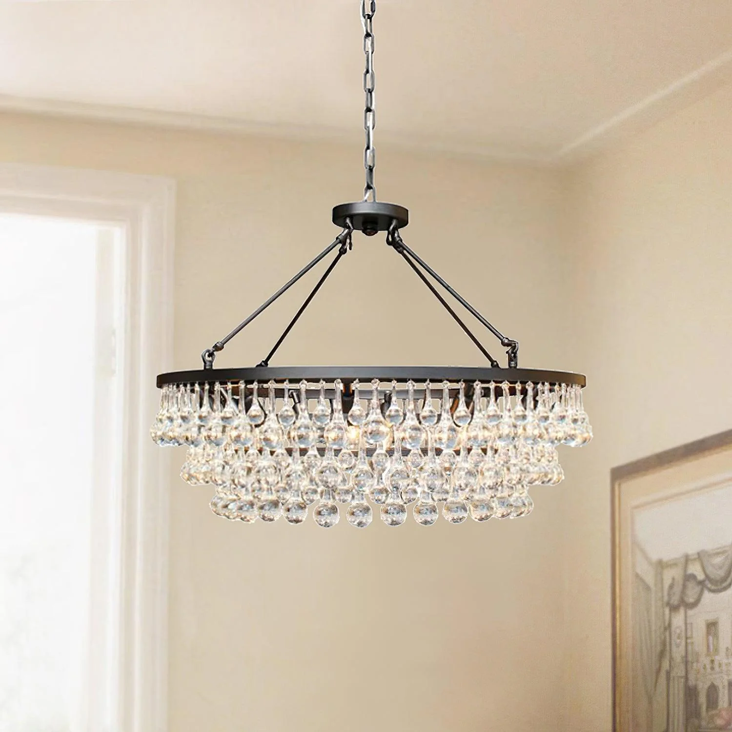 Unique Tiered Crystal Chandelier - Image 2
