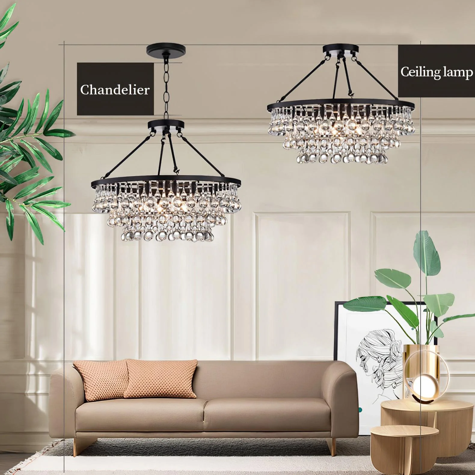 Unique Tiered Crystal Chandelier - Image 4