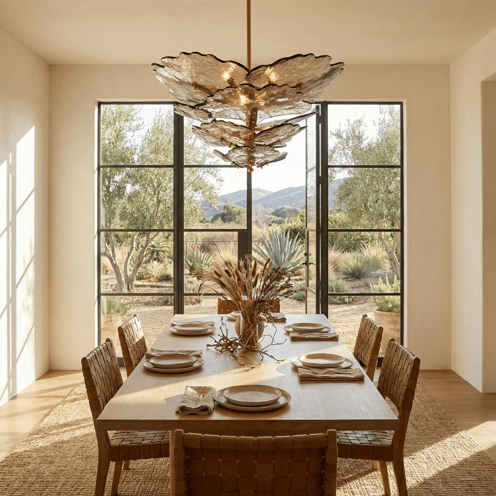 Verdant Petal Glass Chandelier - Image 3