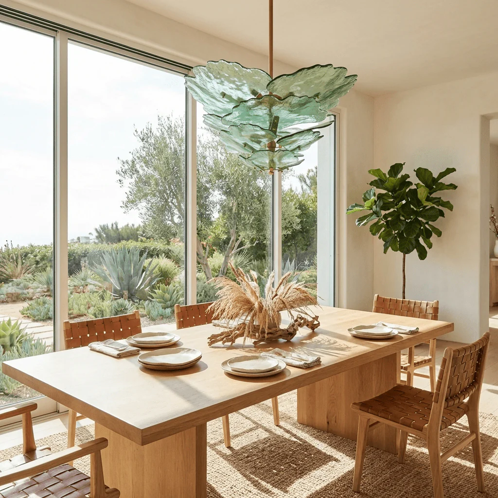 Verdant Petal Glass Chandelier - Image 4