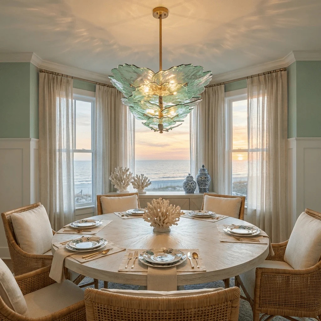 Verdant Petal Glass Chandelier - Image 6