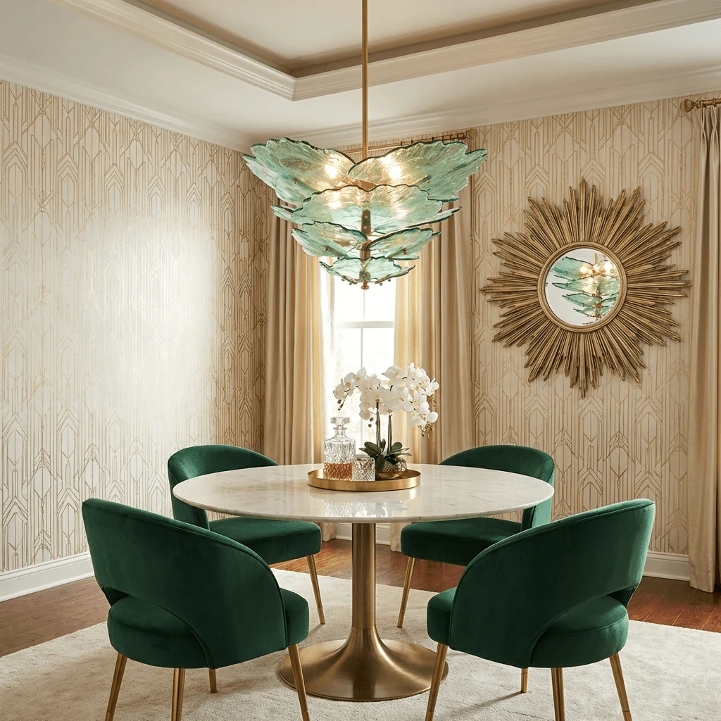 Verdant Petal Glass Chandelier - Image 7