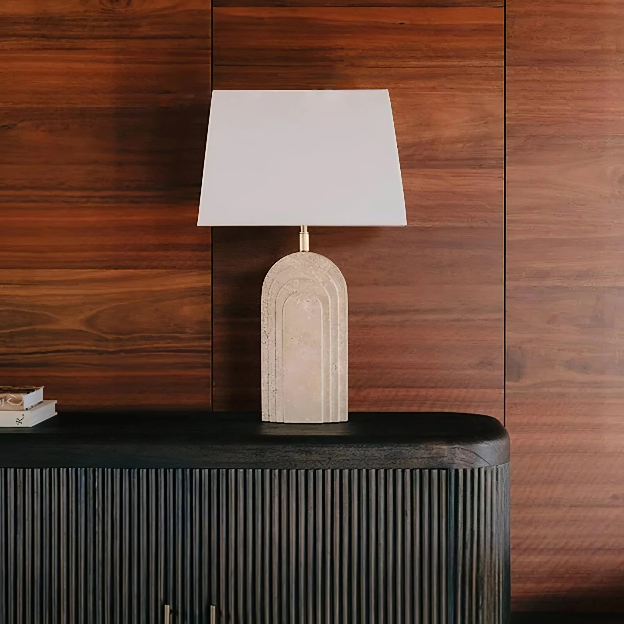 Verdura Travertine Table Lamp - Image 2
