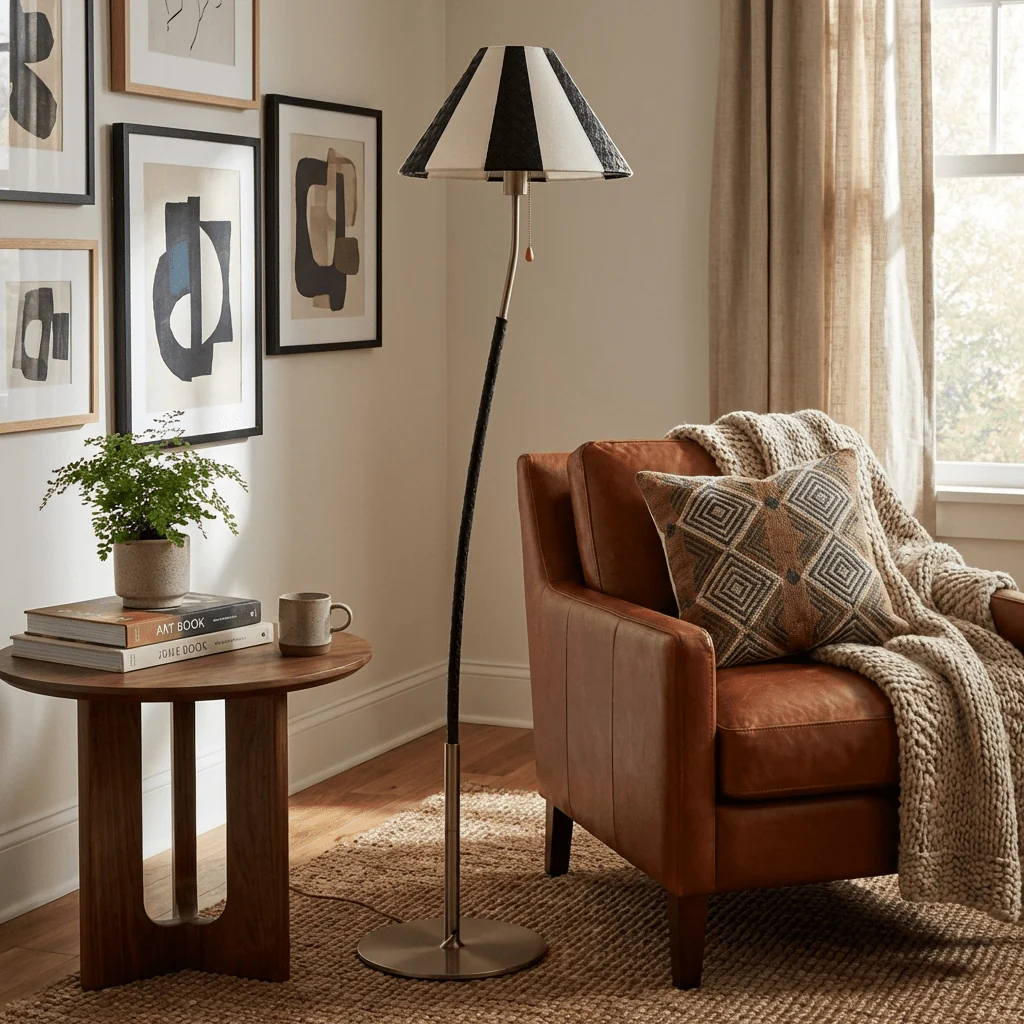 Verona Curved Striped Floor Lamp - Image 4