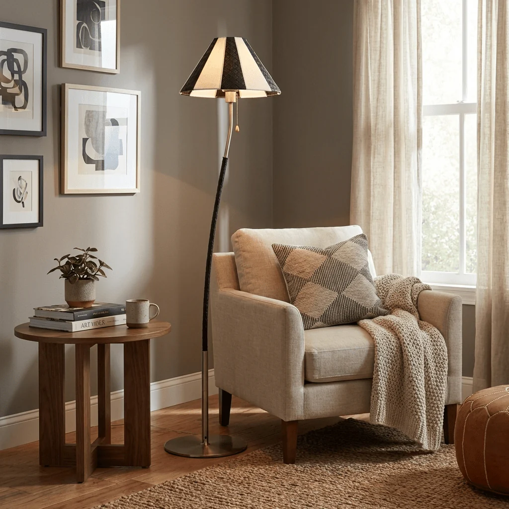 Verona Curved Striped Floor Lamp - Image 5