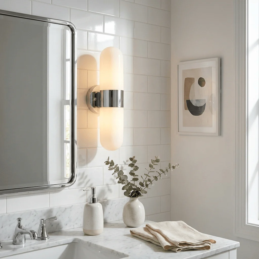 Vertical Capsule Glass Wall Sconce - Image 3