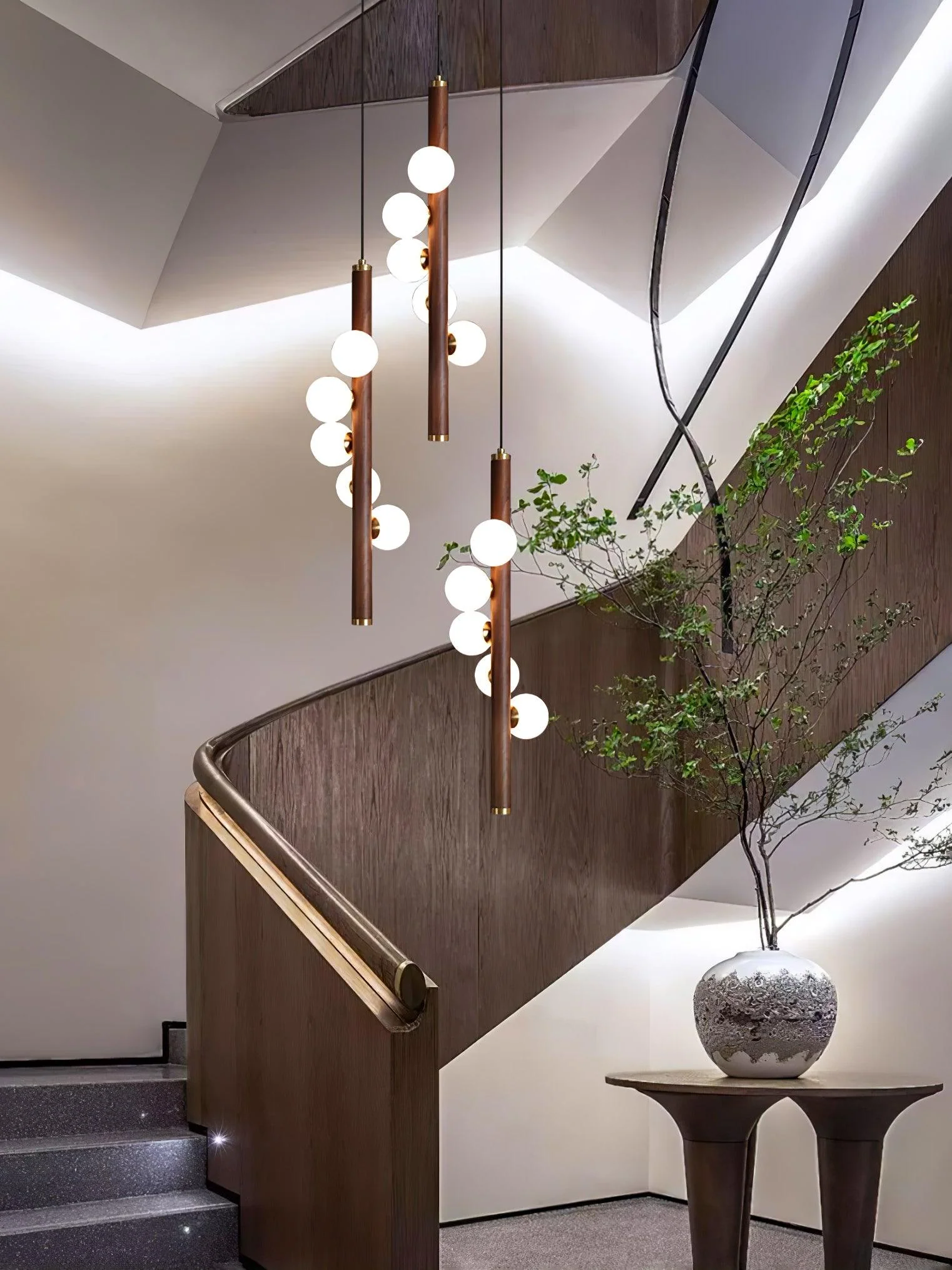 Vertical Orb Timber Pendant Lamp - Image 10
