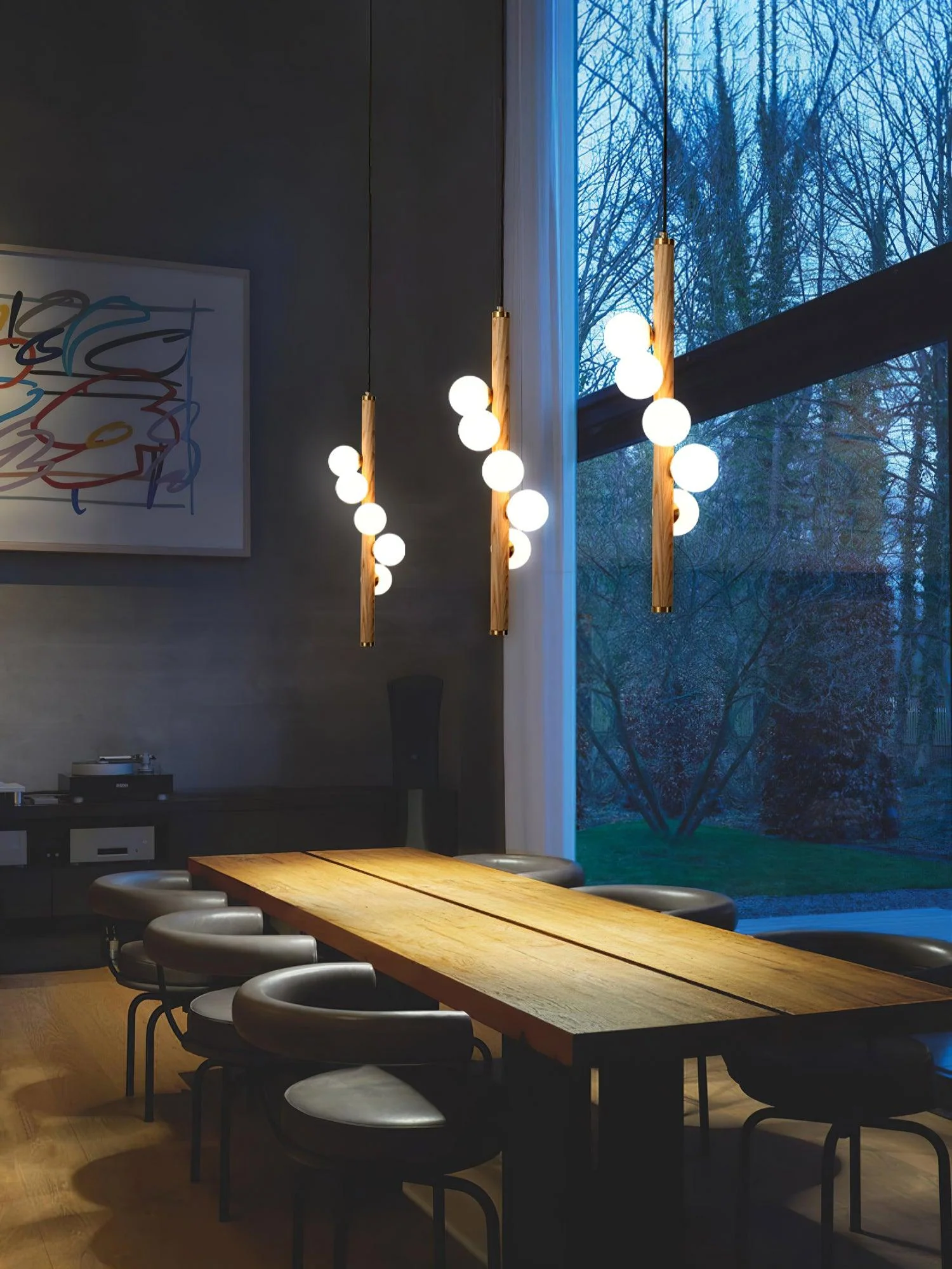 Vertical Orb Timber Pendant Lamp - Image 6