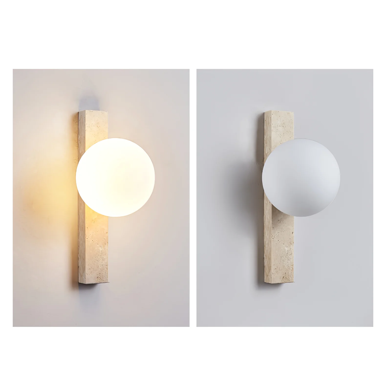 Vertical Travertine Wall Sconce - Image 15