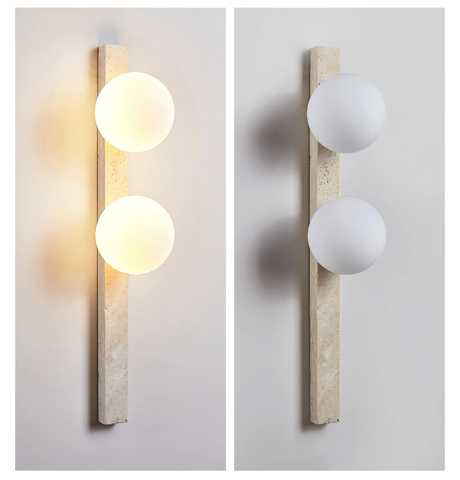 Vertical Travertine Wall Sconce - Image 6