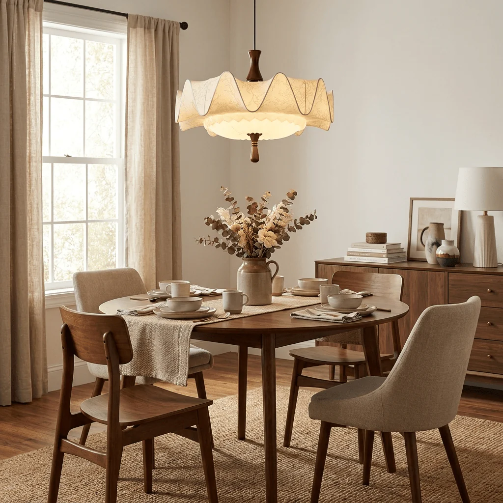 Vintage Floral Scalloped Pendant Light - Image 6