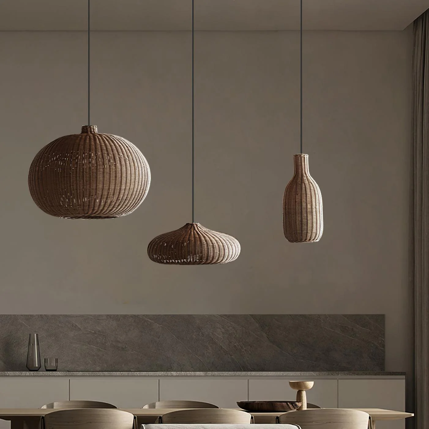 Vintage Rattan Pendant Lamp - Image 10