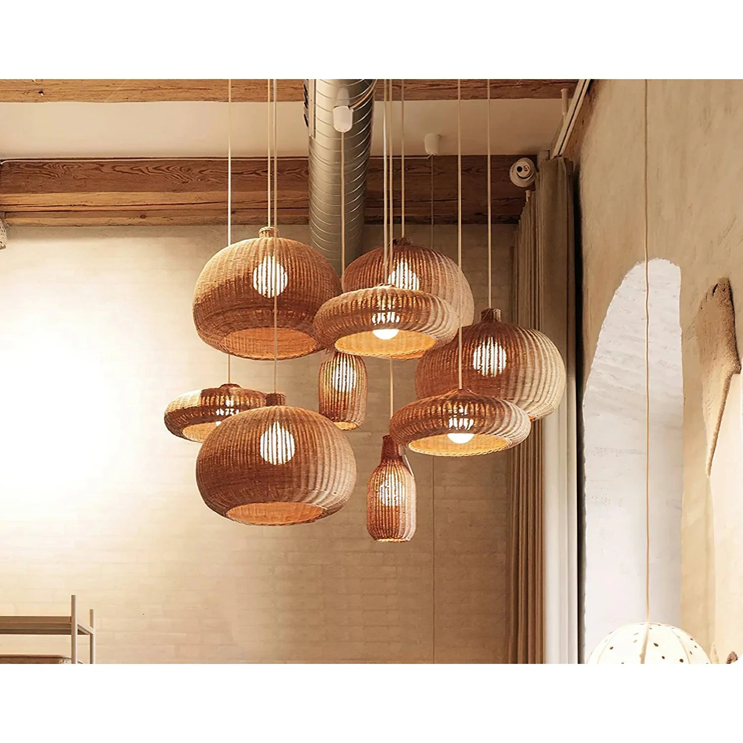 Vintage Rattan Pendant Lamp - Image 23