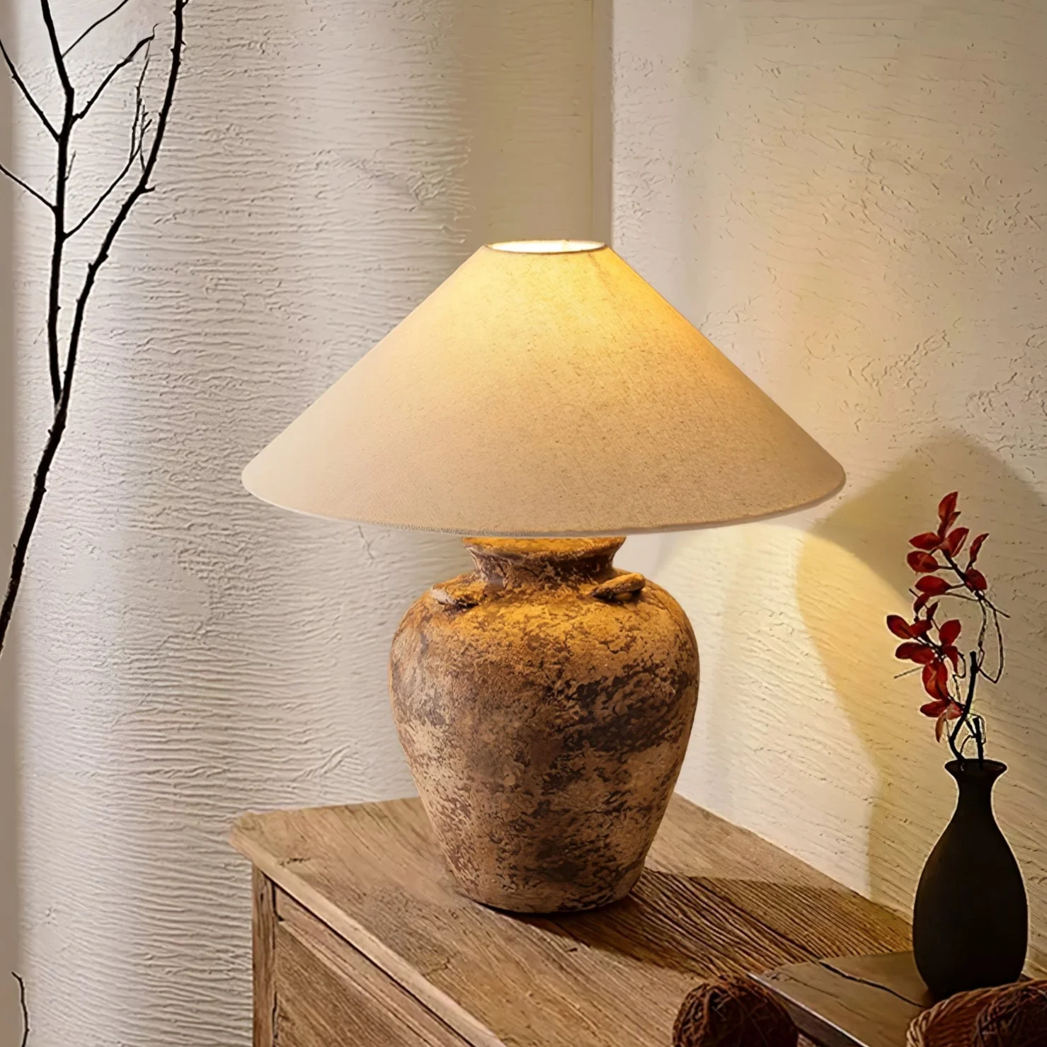 Vintage Terracotta Vase Table Lamp - Image 10