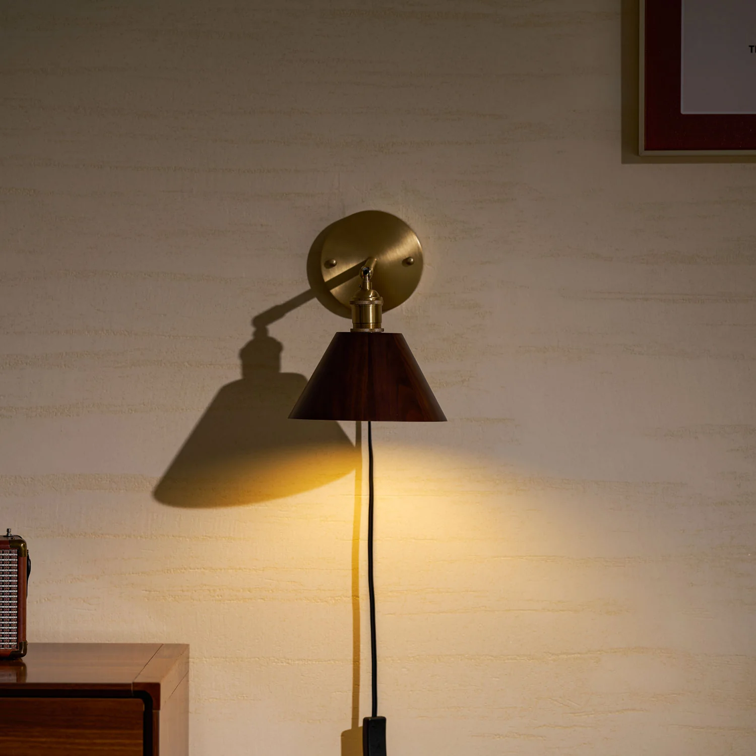 Vintage Wood Plug-in Wall Lamp - Image 10
