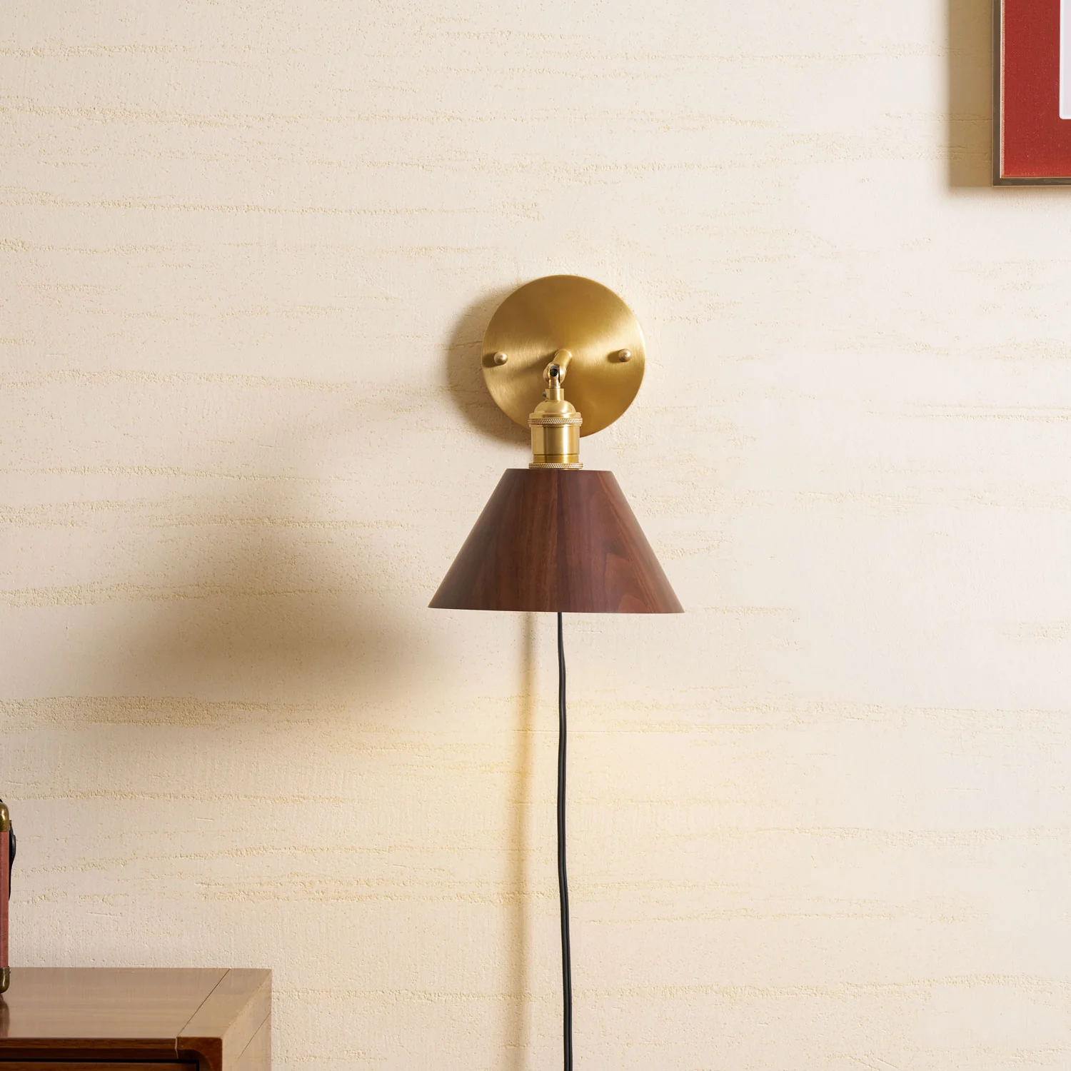 Vintage Wood Plug-in Wall Lamp - Image 11