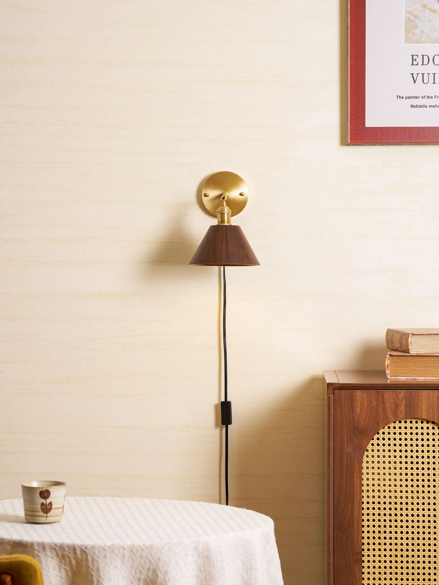 Vintage Wood Plug-in Wall Lamp - Image 13