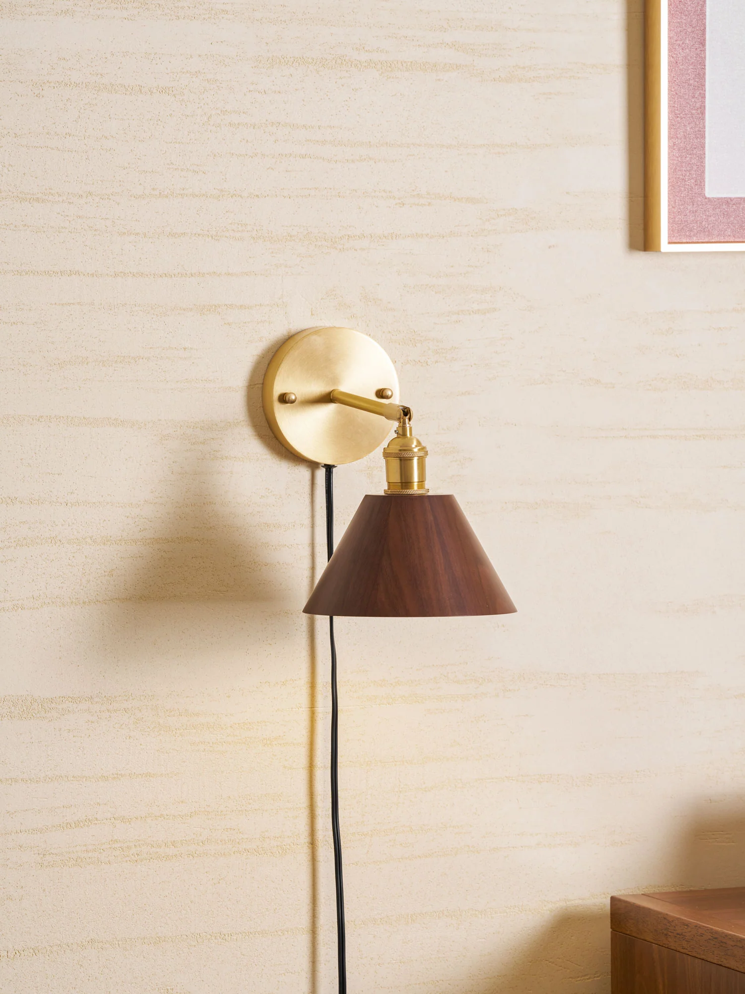 Vintage Wood Plug-in Wall Lamp - Image 14
