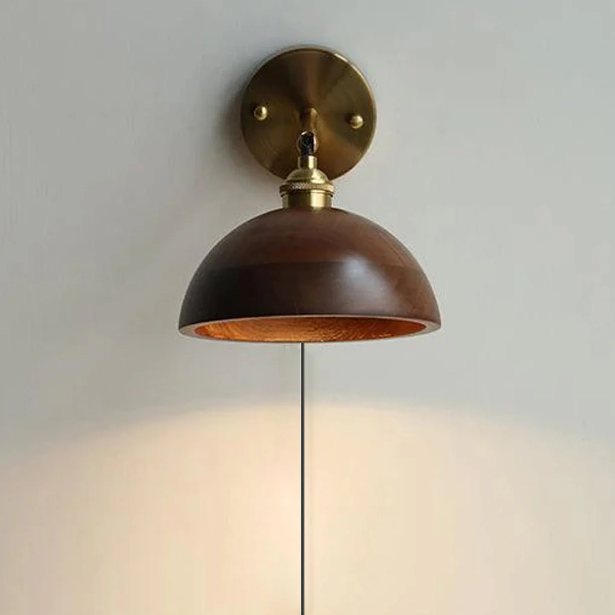 Vintage Wood Plug-in Wall Lamp - Image 22