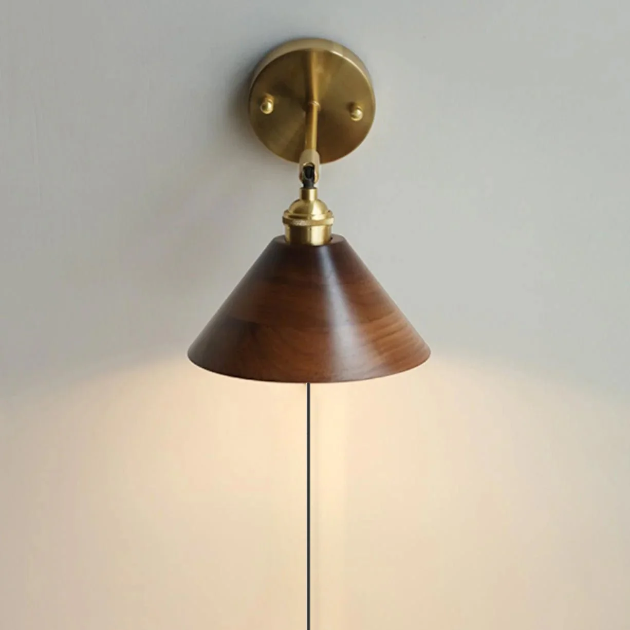 Vintage Wood Plug-in Wall Lamp - Image 23