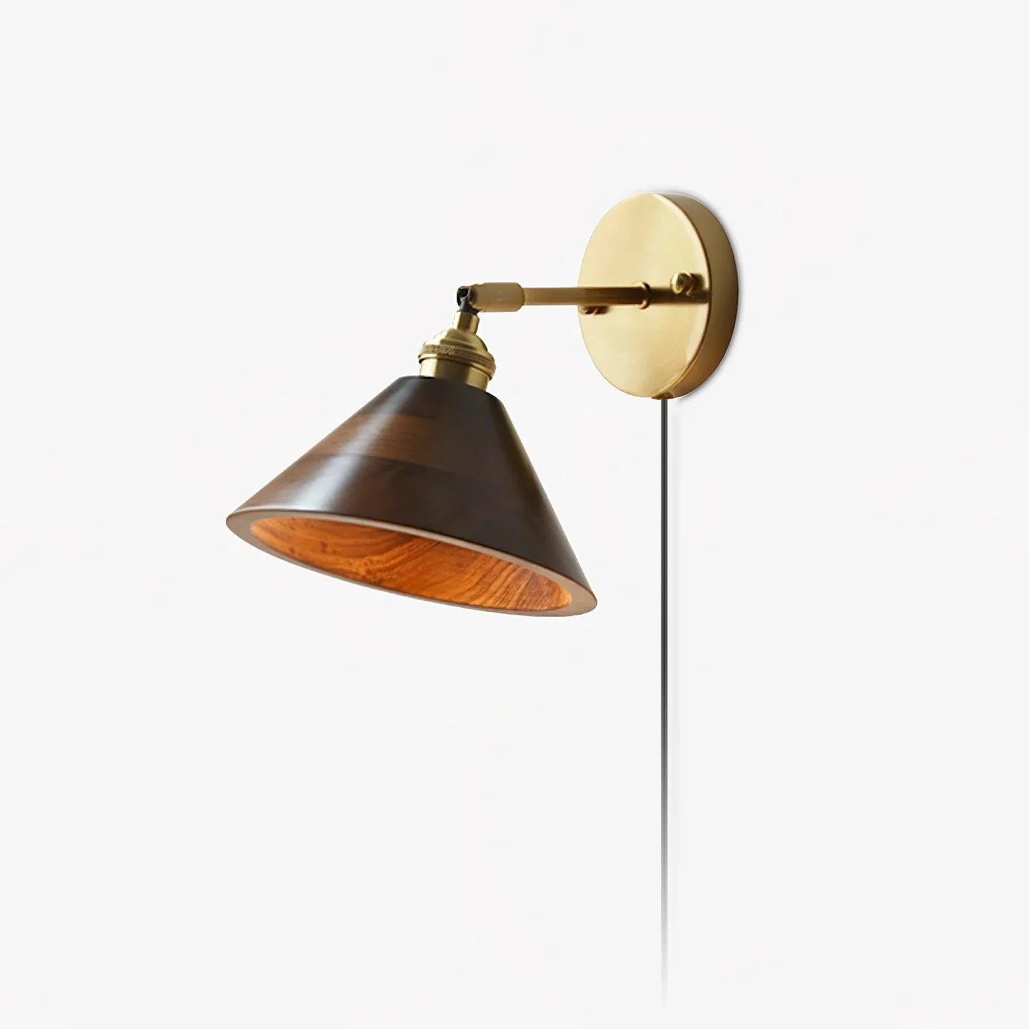 Vintage Wood Plug-in Wall Lamp - Image 25