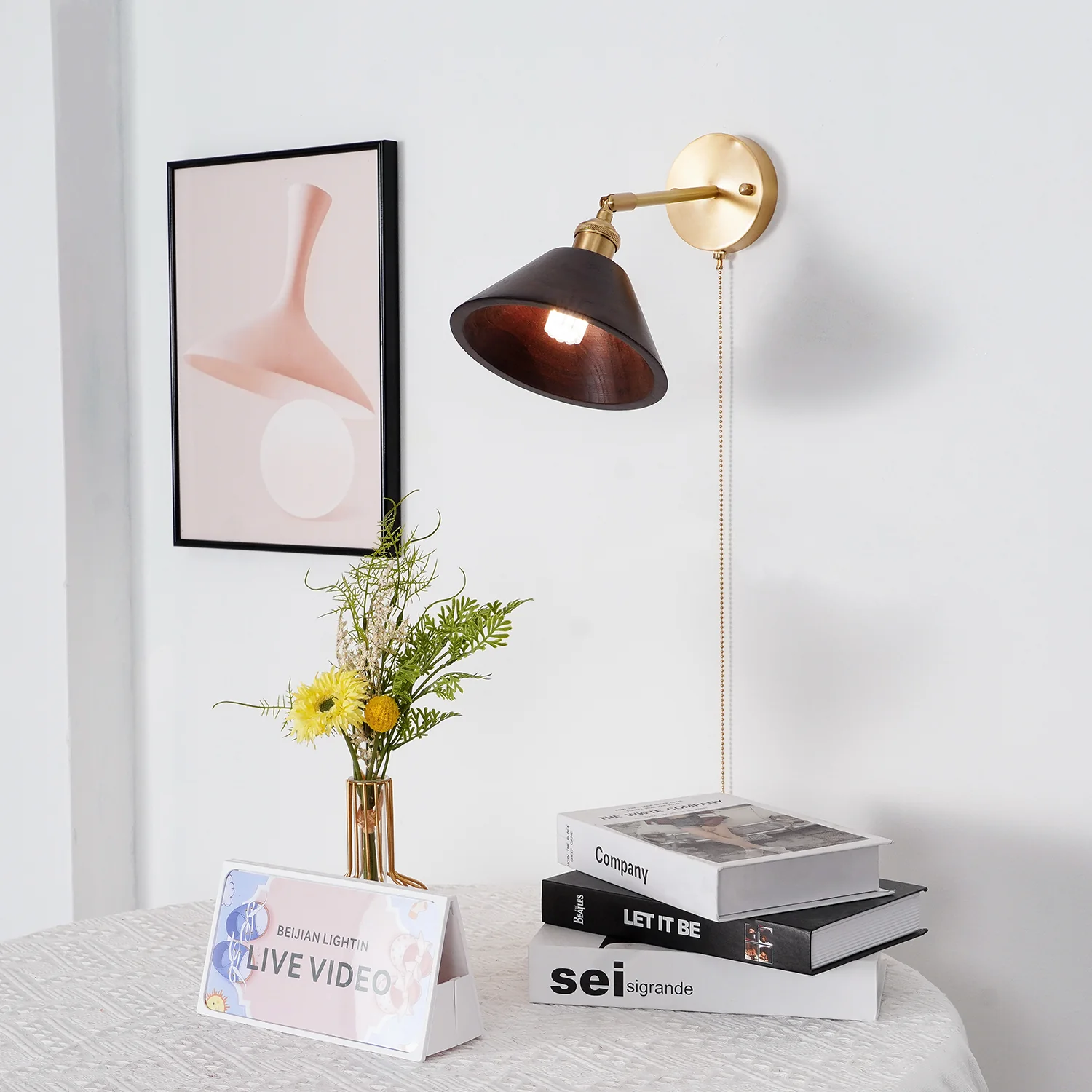 Vintage Wood Wall Lamp - Image 16
