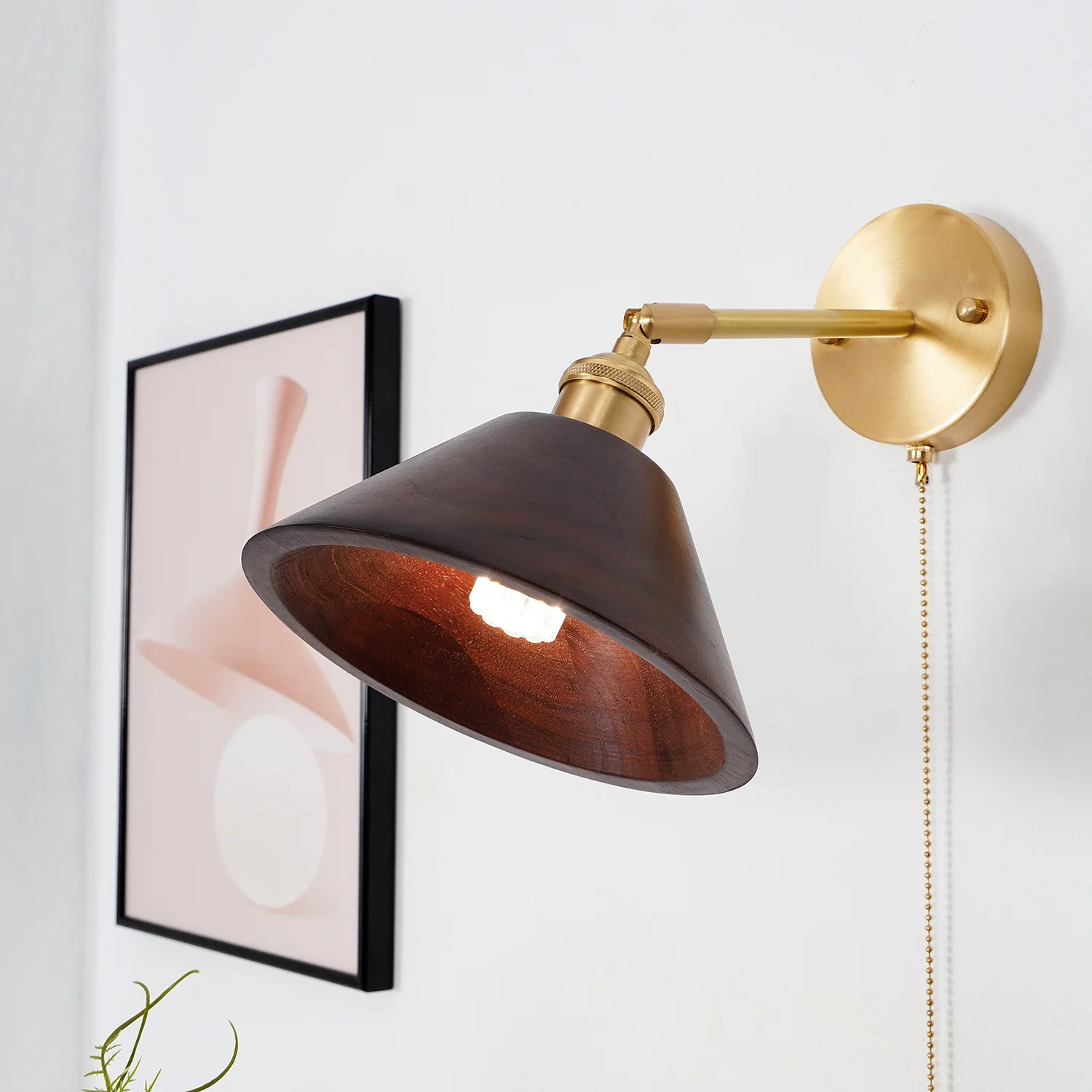 Vintage Wood Wall Lamp - Image 17