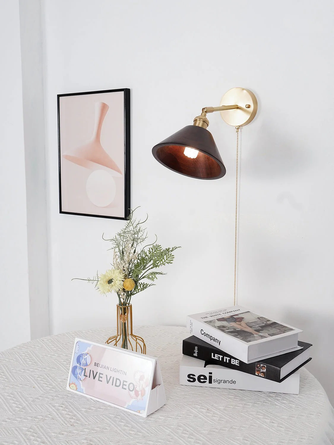 Vintage Wood Wall Lamp - Image 23