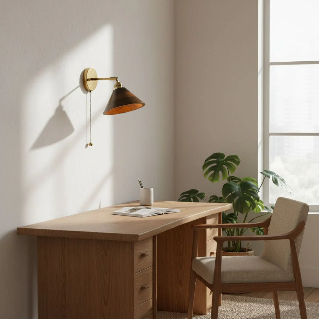 Vintage Wood Wall Lamp - Image 6